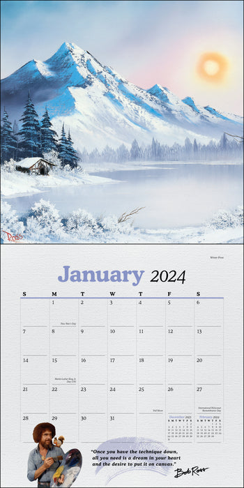 2024 Bob Ross Wall Calendar