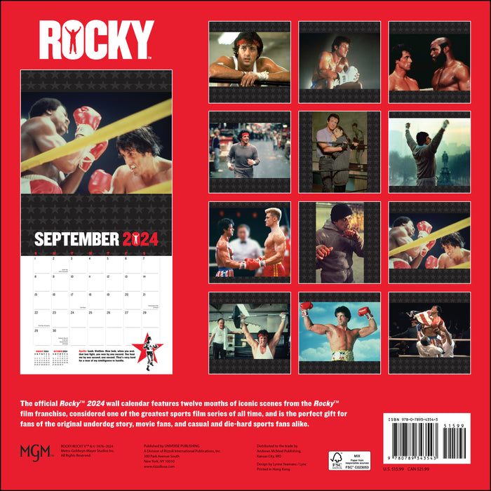 2024 Rocky Wall Calendar