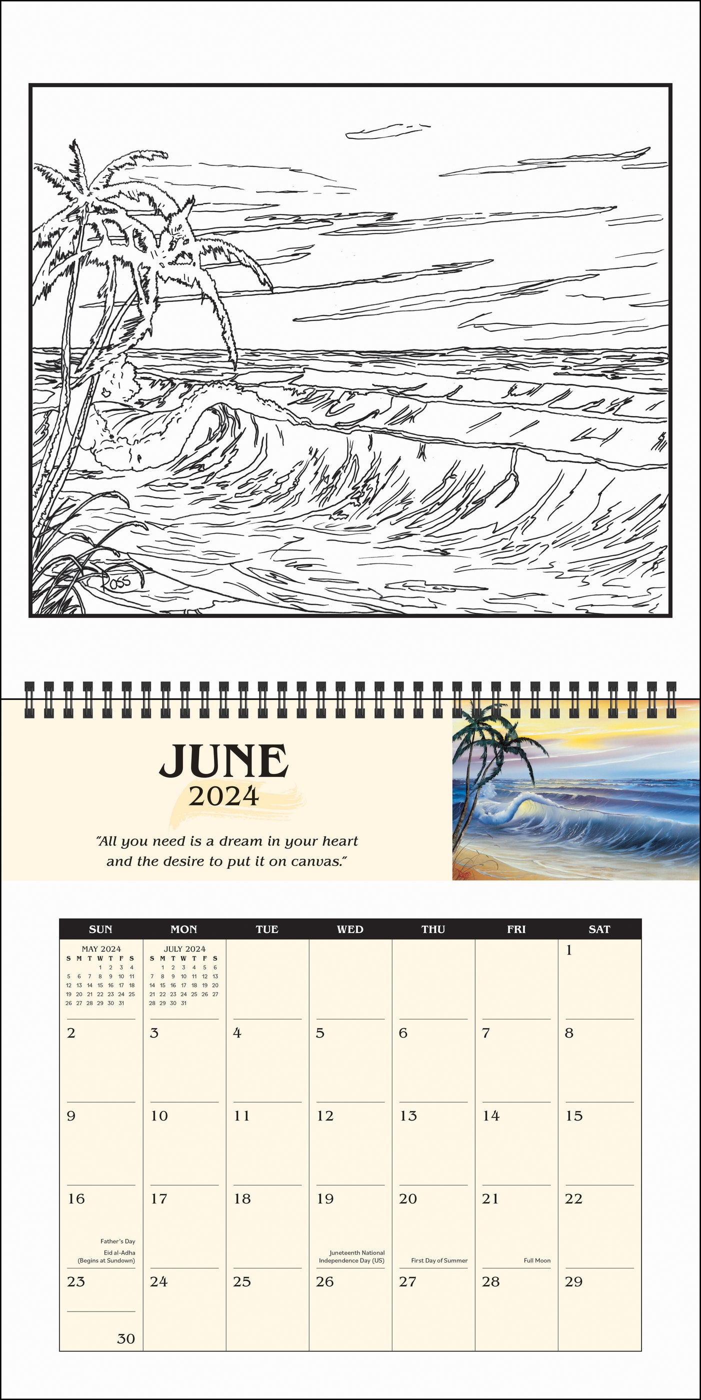 2024 Bob Ross Coloring Wall Calendar — Calendar Club