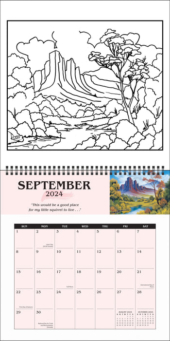2024 Bob Ross Coloring Wall Calendar
