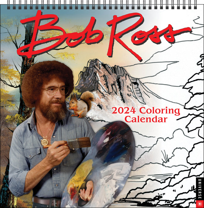 2024 Bob Ross Coloring Wall Calendar