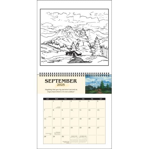 2025 Bob Ross Coloring Wall Calendar