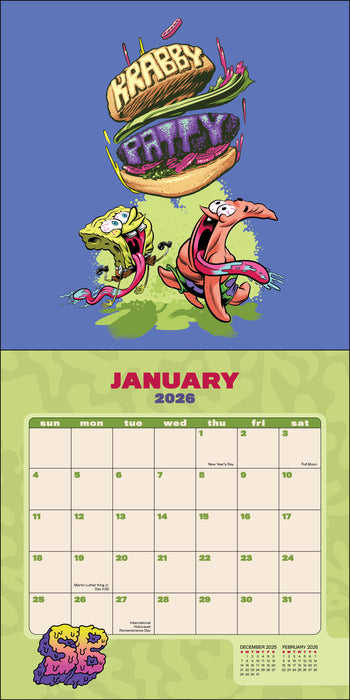 SpongeBob SquarePants 2026 Square Wall Calendar