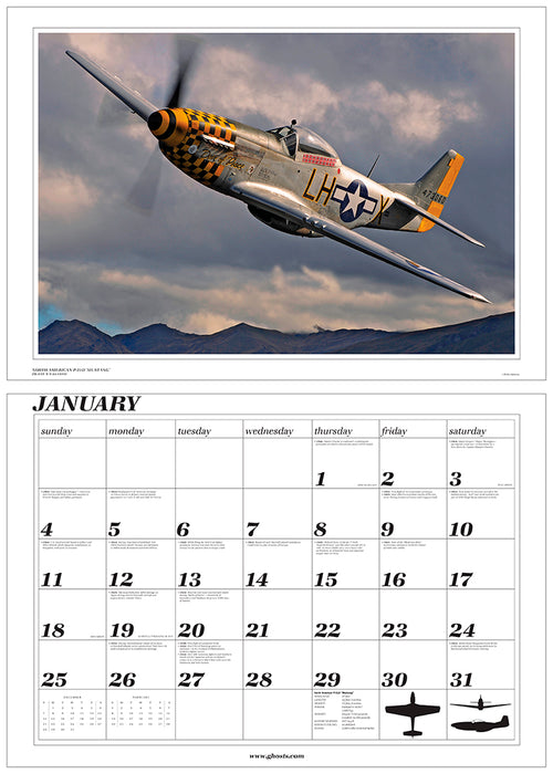 Ghosts A Time Remembered WW II 2026 Large Wall Calendar