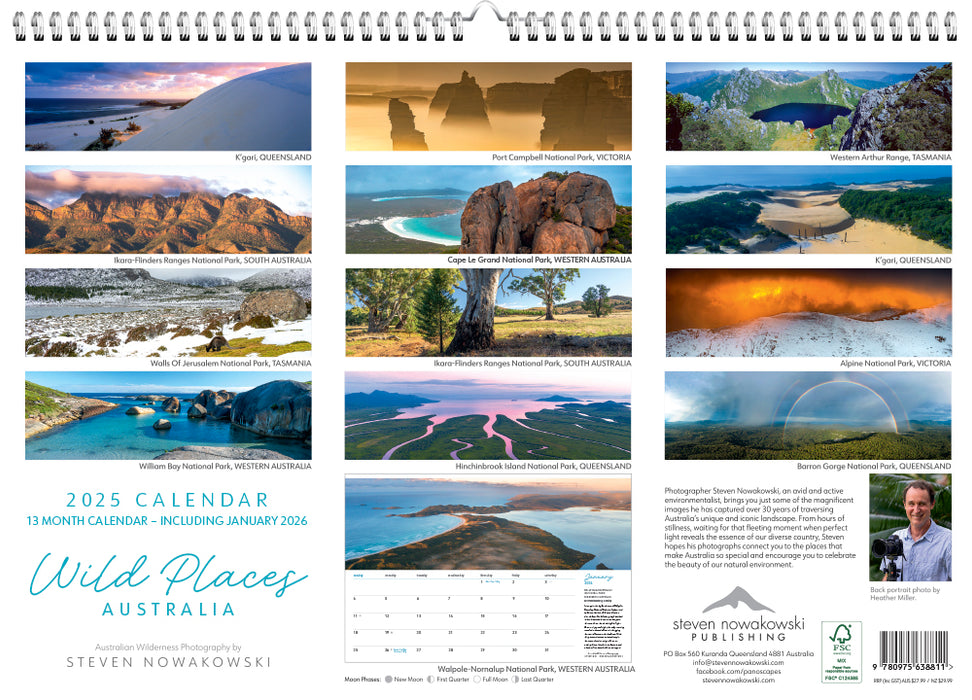 2025 Wild Places of Australia Wall Calendar by  Steven Nowakowski Publishing from Calendar Club