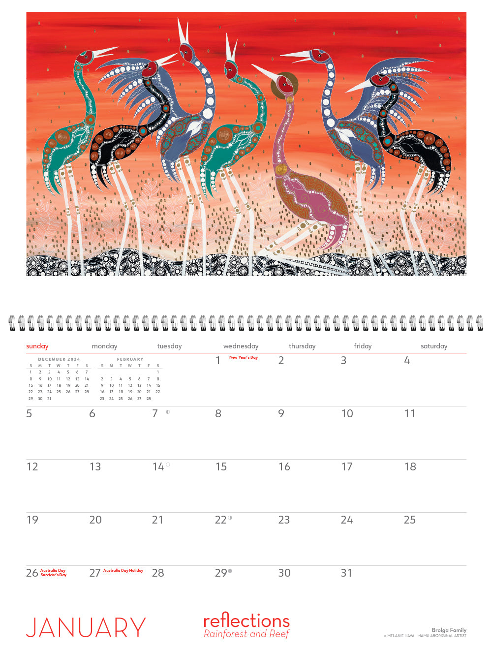 Calendar Club 2025 Reflections Rainforest and Reef Wall Calendar