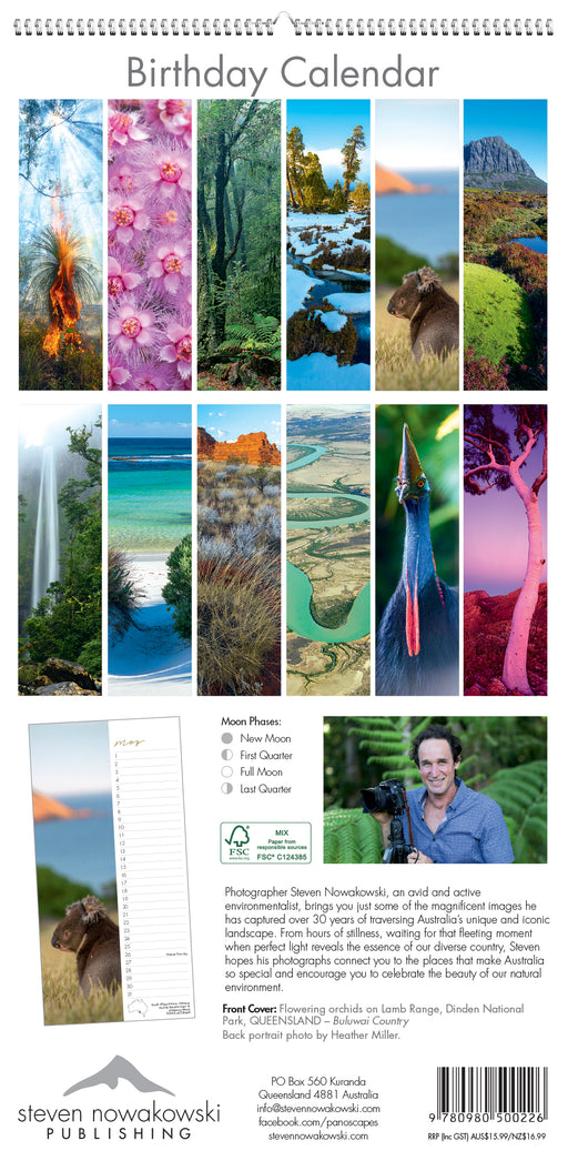 Perpetual Birthday Slimline Wall Calendar