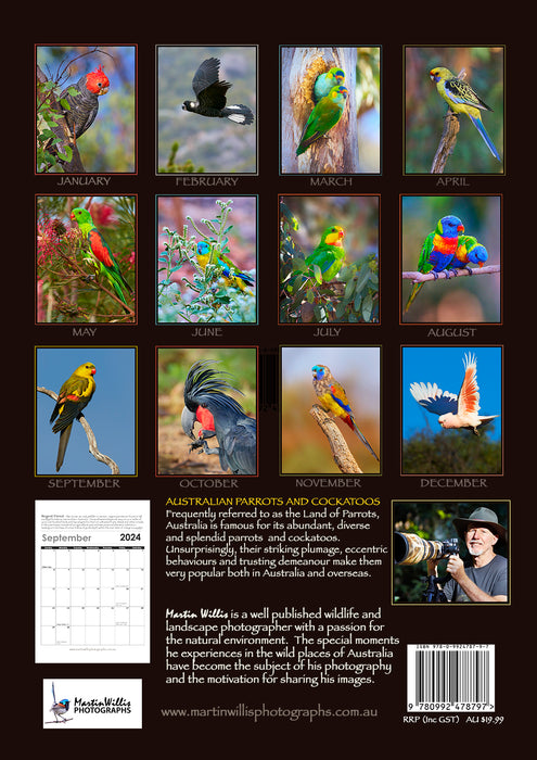 2024 Australian Parrots and Cockatoos Wall Calendar