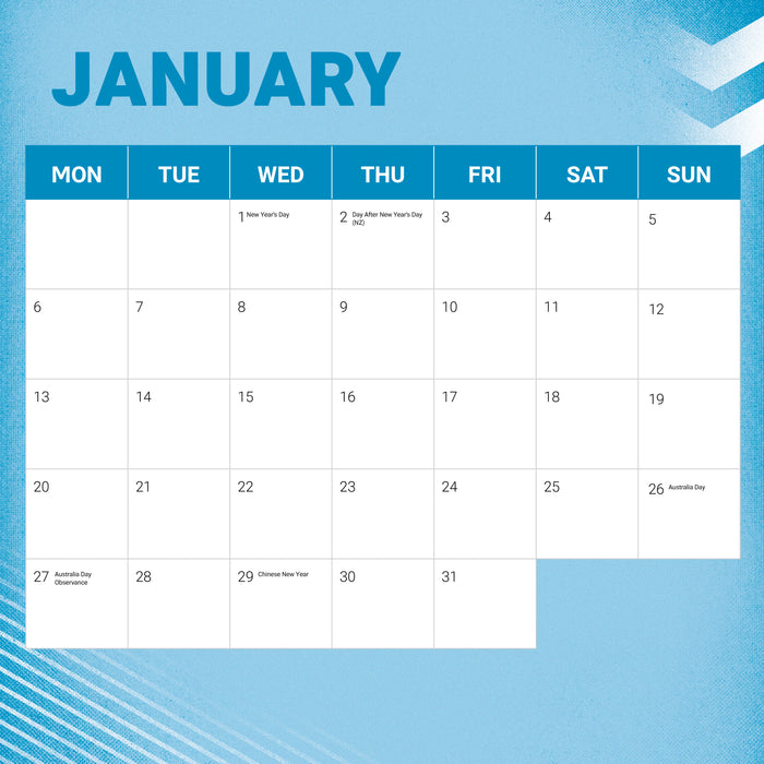2025 NRL Cronulla Sharks Wall Calendar