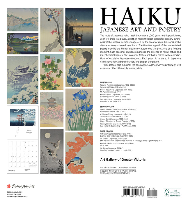 2024 Haiku: Japanese Art and Poetry Wall Calendar