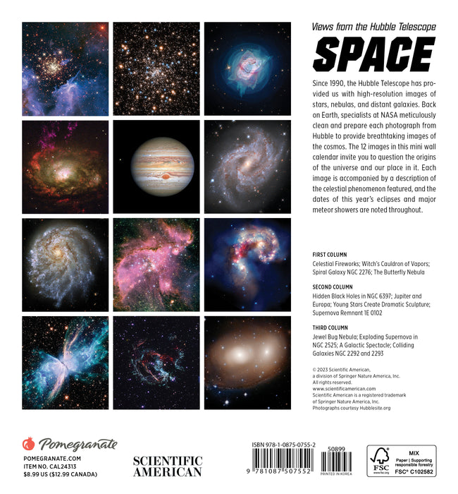 2024 Space: Views from the Hubble Telescope Mini Wall Calendar