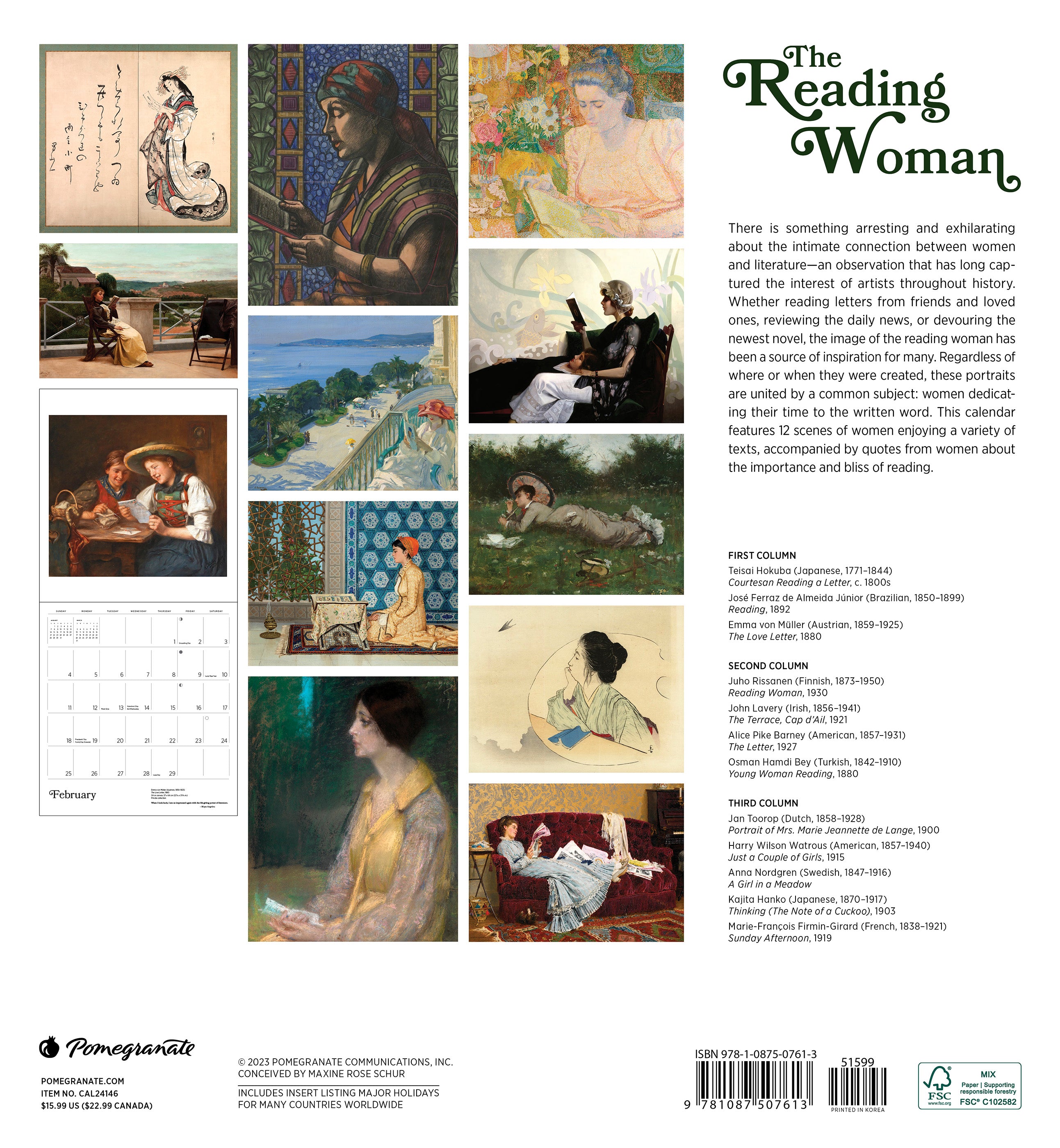 2024 The Reading Woman Wall Calendar — Calendar Club