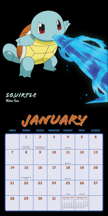 2024 Pokémon Moves Wall Calendar