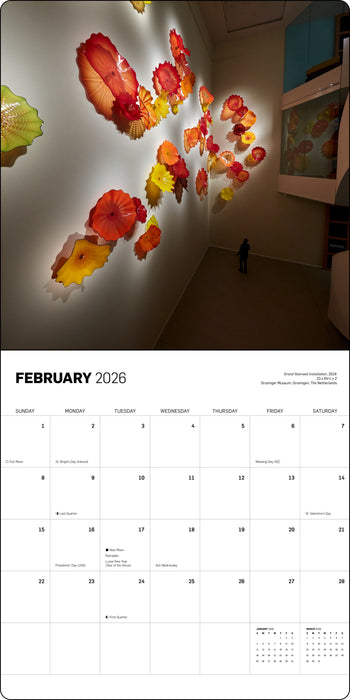 Chihuly 2026 Square Wall Calendar