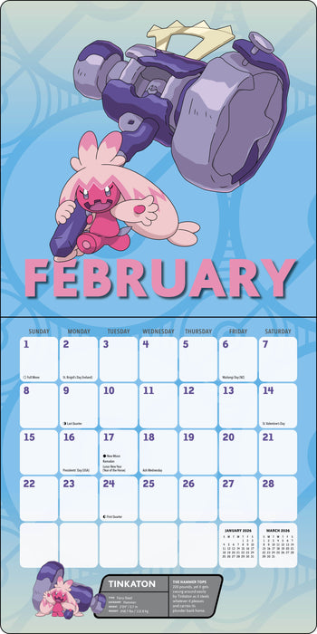 Pokemon 2026 Square Wall Calendar