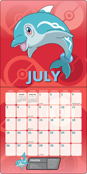 Pokemon 2026 Square Wall Calendar