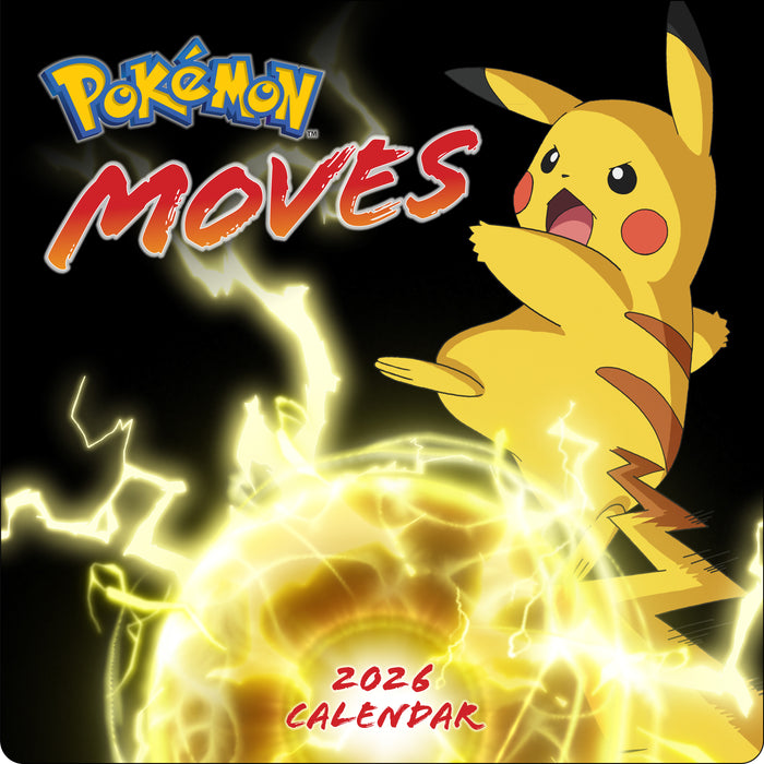 Pokemon Moves 2026 Square Wall Calendar