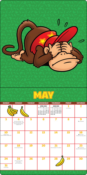 Donkey Kong 2026 Square Wall Calendar