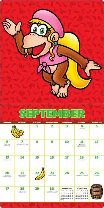 Donkey Kong 2026 Square Wall Calendar