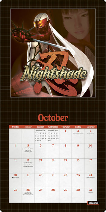 Shinobi 2026 Square Wall Calendar (Online Exclusive)
