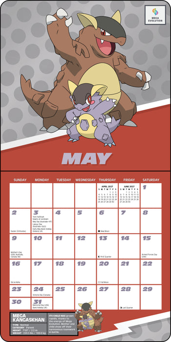 Pokemon 2027 Mini Wall Calendar