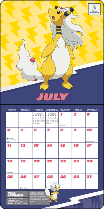 Pokemon 2027 Mini Wall Calendar