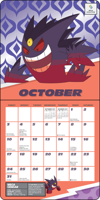 Pokemon 2027 Mini Wall Calendar
