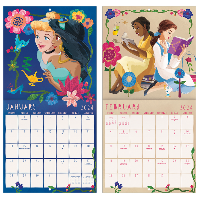 2024 Disney Princess Mini Wall Calendar