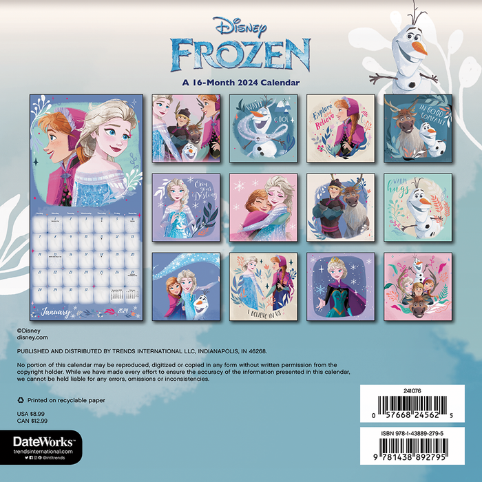 2024 Frozen Mini Wall Calendar