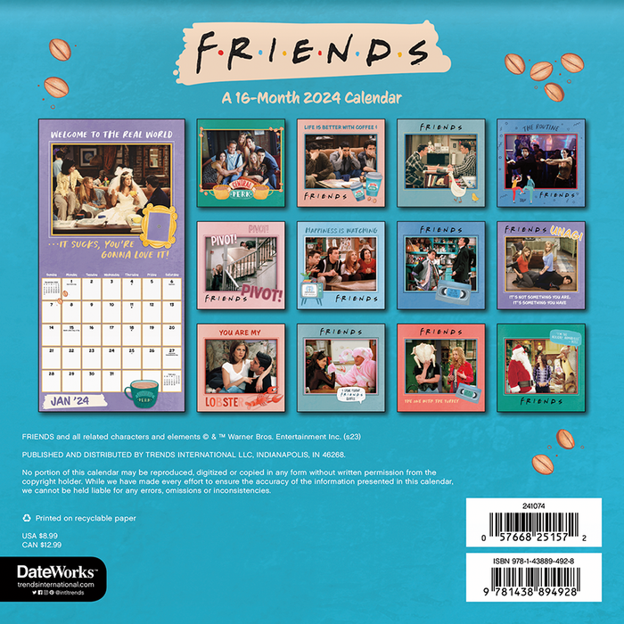 2024 Friends Mini Wall Calendar