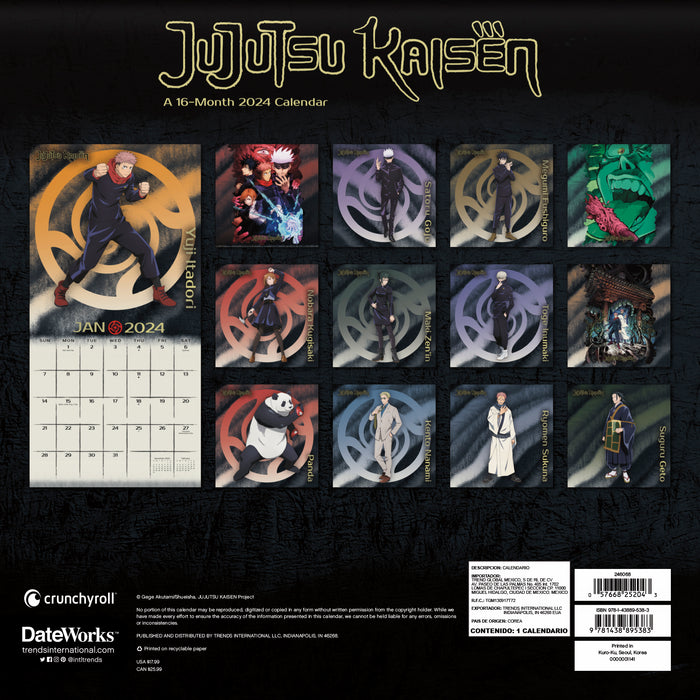 2024 Jujutsu Kaisen Wall Calendar