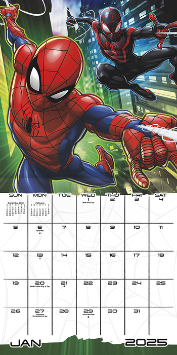 2025 Spider-Man Mini Wall Calendar by  Trends International from Calendar Club