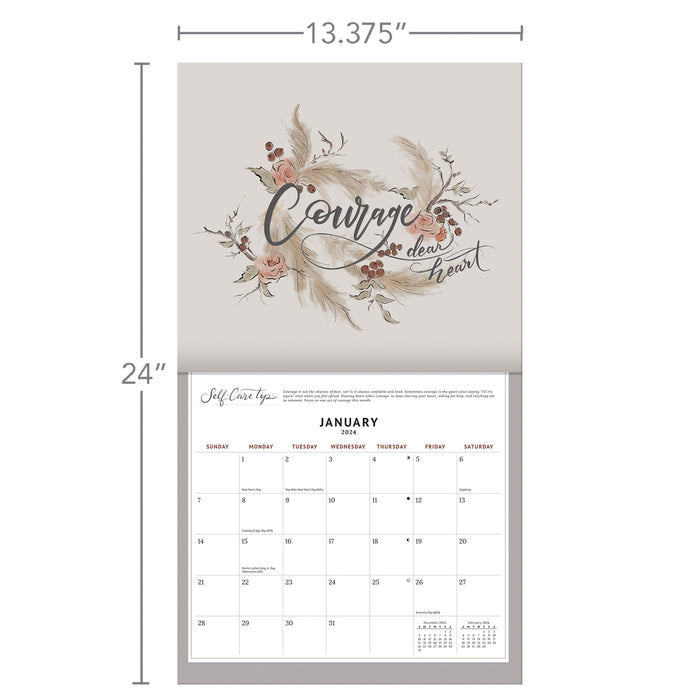 2024 Be Gentle With Yourself Wall Calendar