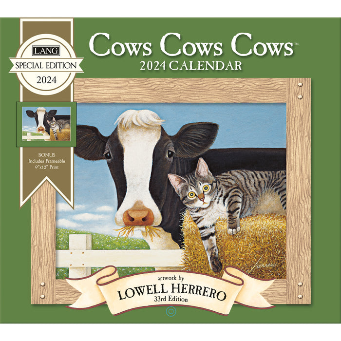2024 Cows Cows Cows Wall Calendar