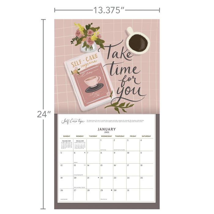 2025 Be Gentle With Yourself Large Wall Calendar