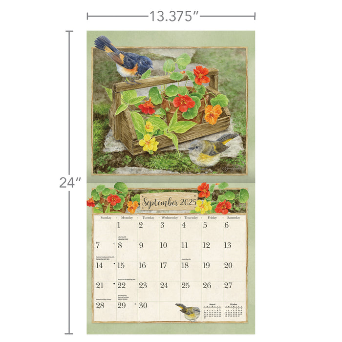 2025 Birds In The Garden Large Wall Calendar