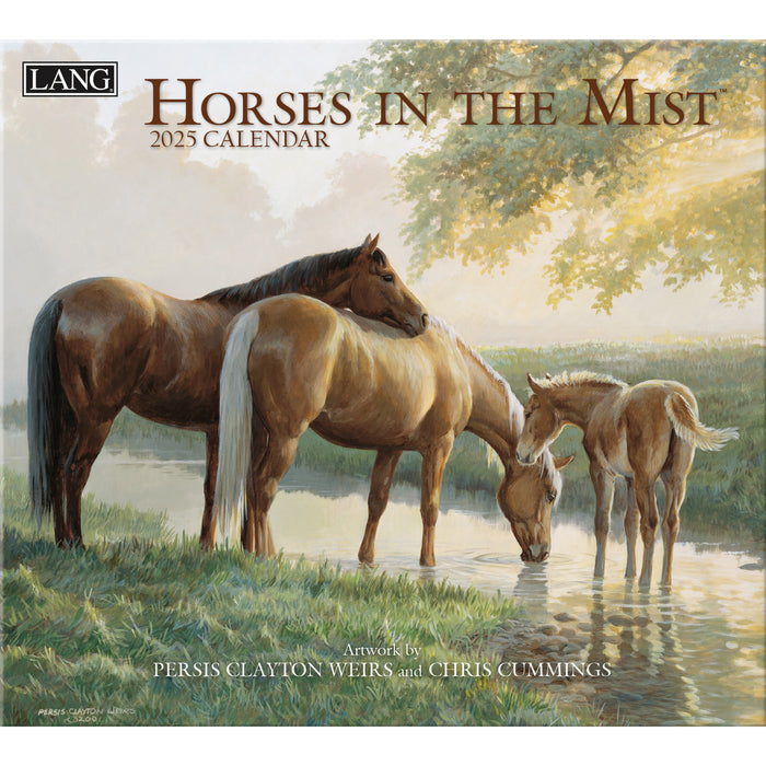 2025 Horses In The Mist Large Wall Calendar