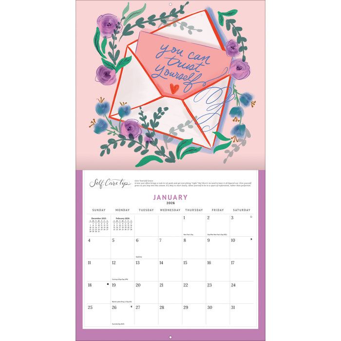 Be Gentle With Yourself 2026 Large Wall Calendar