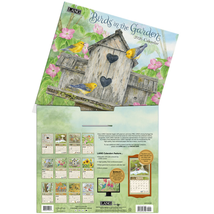 Birds In The Garden 2026 Large Wall Calendar