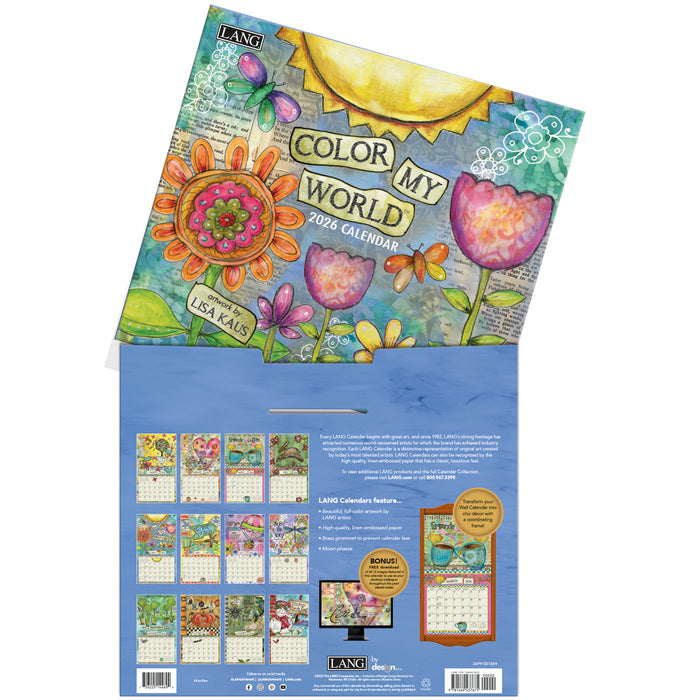 Color My World 2026 Large Wall Calendar
