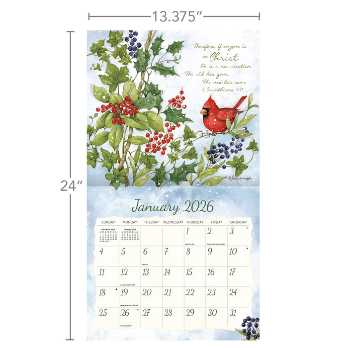 Nature's Grace 2026 Large Wall Calendar