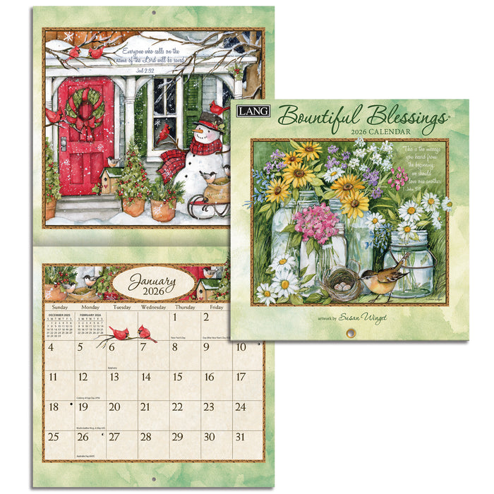 Bountiful Blessings 2026 Mini Wall Calendar