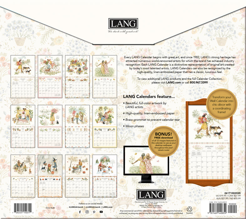 Blissful Moments with Bonus Print 2026 Large Wall Calendar