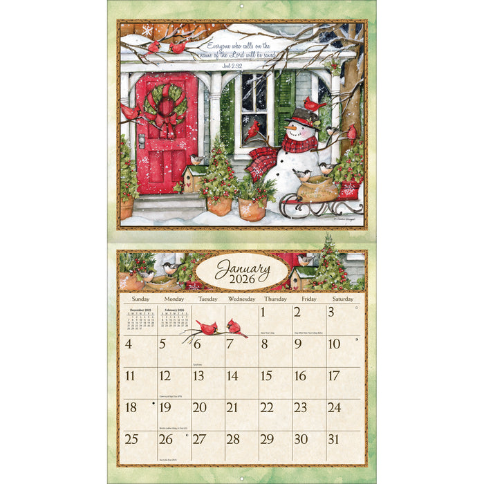Bountiful Blessings with Bonus Print 2026 Large Wall Calendar