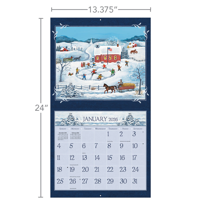 Lang Folk Art with Bonus Print 2026 Large Wall Calendar