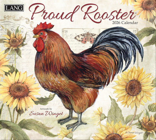 Proud Rooster with Bonus Print 2026 Large Wall Calendar