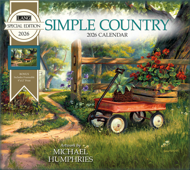 Simple Country with Bonus Print 2026 Large Wall Calendar (Online Exclusive)