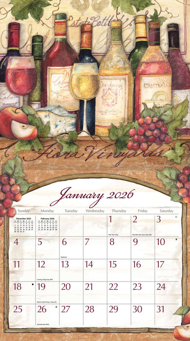 Wine Country Special Edition 2026 Large Wall Calendar