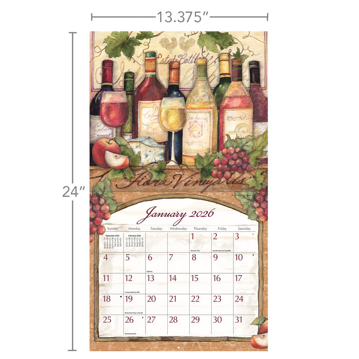 Wine Country Special Edition 2026 Large Wall Calendar