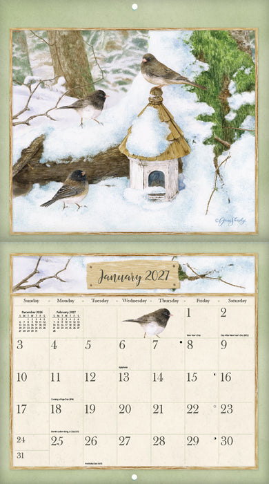 Birds In The Garden 2027 Large Wall Calendar